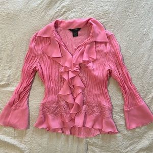 Vintage Sunny Taylor Ruffle Blouse petite p (petite XS)